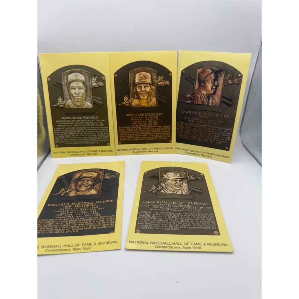 National Baseball Hall of Fame Plaque Postcards Set of 5 Winfield Berra Jackson